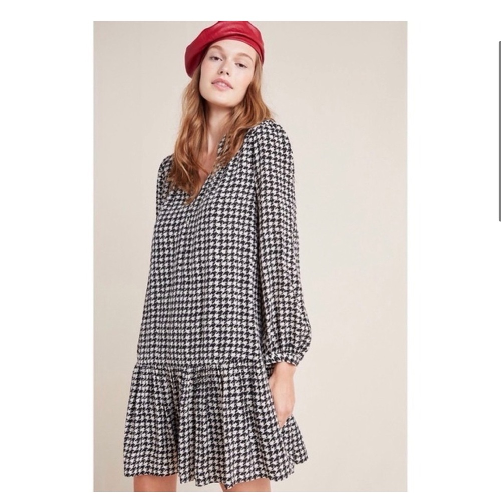 Anthropologie Maeve Houndstooth Dress